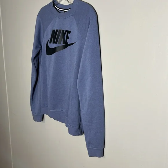 Nike Women’s Club Fleece Crewneck Sweatshirt Blue Cotton Blend Size XS. - Picture 6 of 11